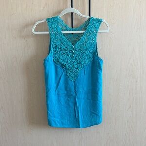 Boho Teal Lace Women's Tank